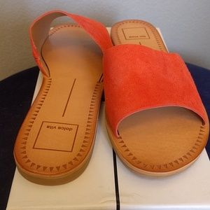 red orange sandals